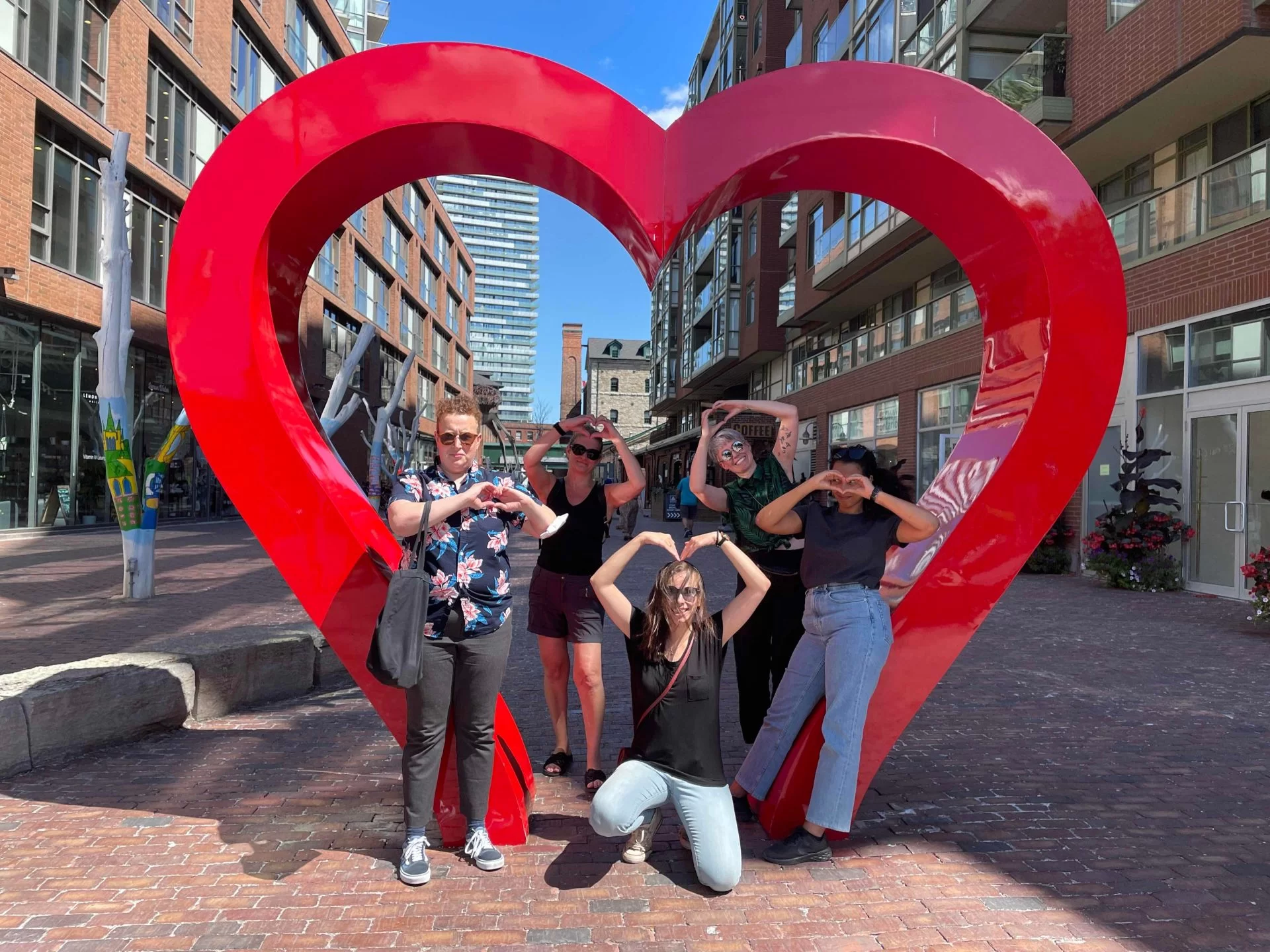 Participants in a Distillery District of Toronto Company Scavenger Hunt.