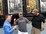 Scavenger hunt team dances during hunt in Austin.