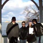 4 people pose in gazebo in Niagara-on-the-Lake