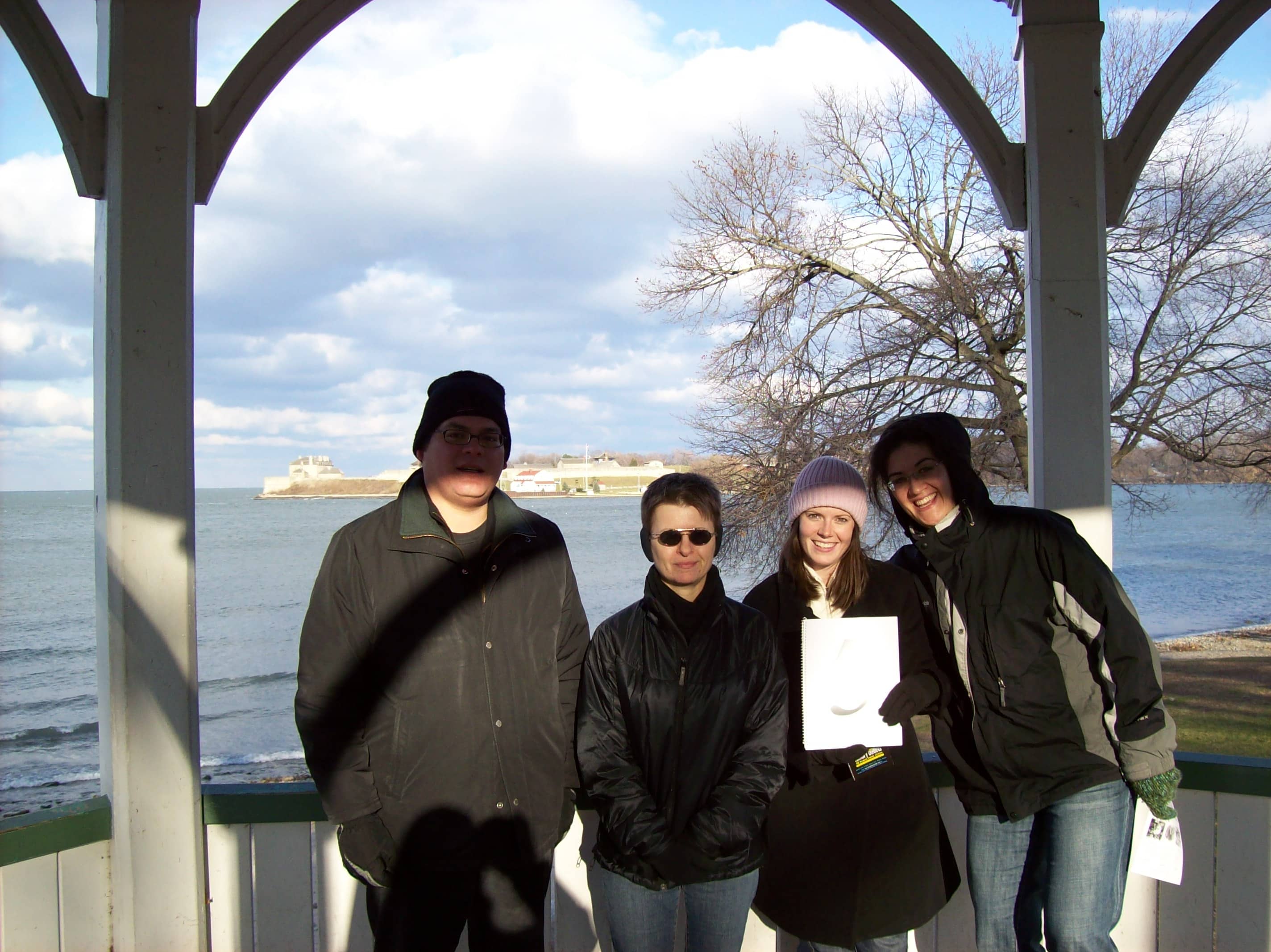 4 people pose in gazebo in Niagara-on-the-Lake